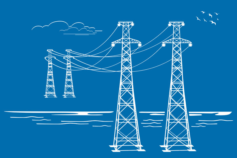 Спецпереход линии электропередач через реку Ангара, Красноярский край