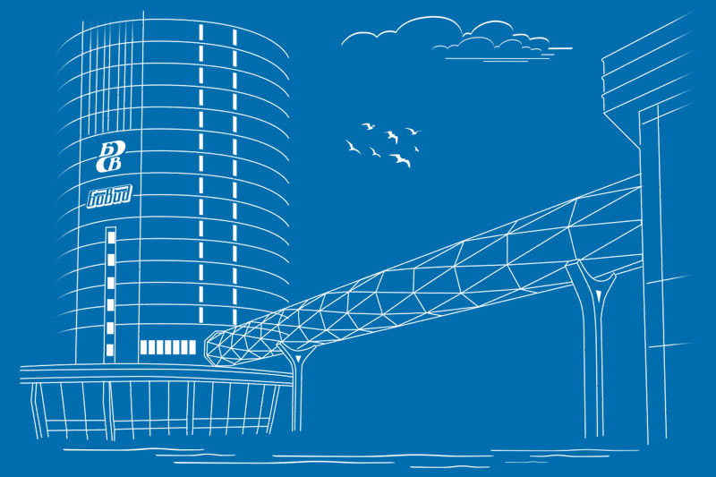 Пешеходный мост между бизнес-холлом «Бовид» и отелем «Видгоф», Челябинск